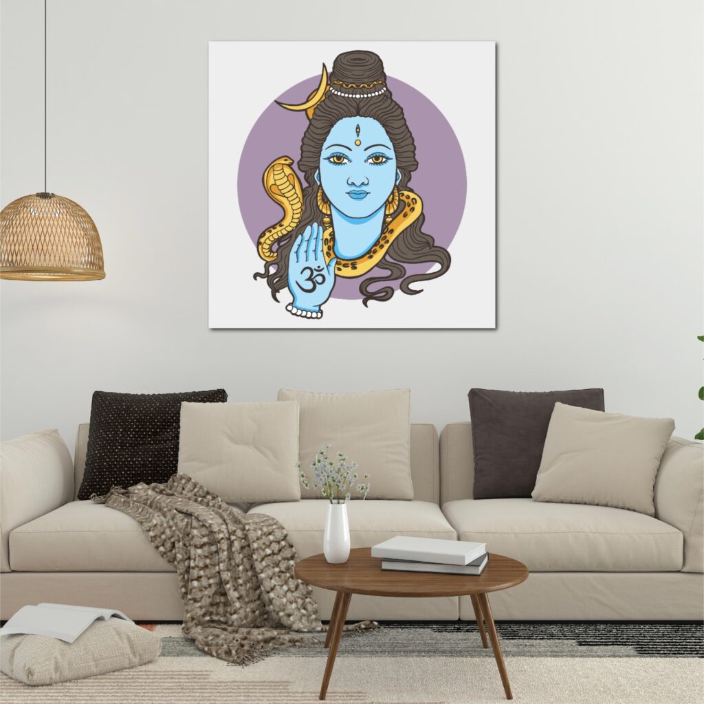 Spiritual Bholenath Rectangle Wall Art