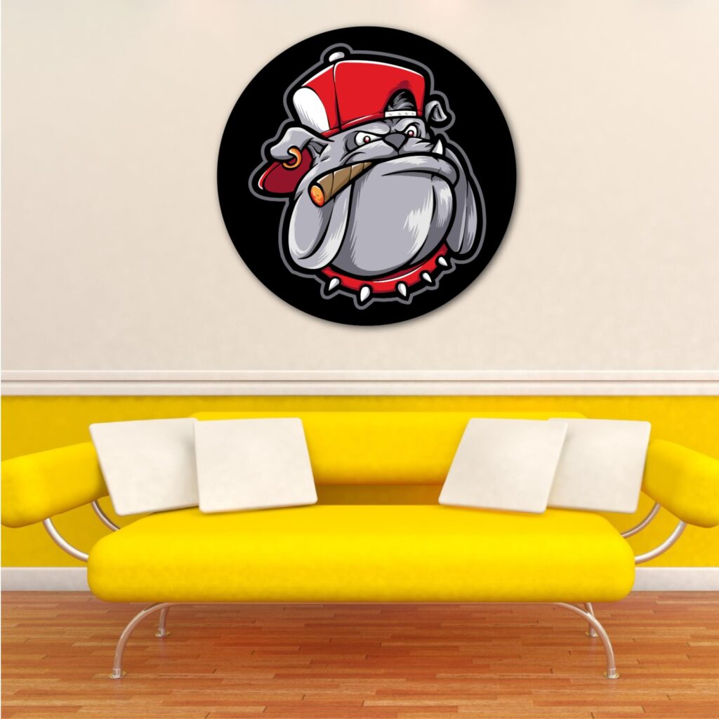 Anger Bull Round Wall Art