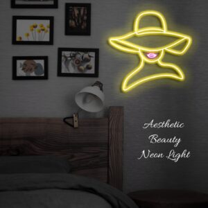 Women With Hat Neon Light